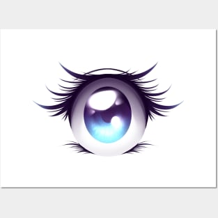 Purple anime eye Posters and Art